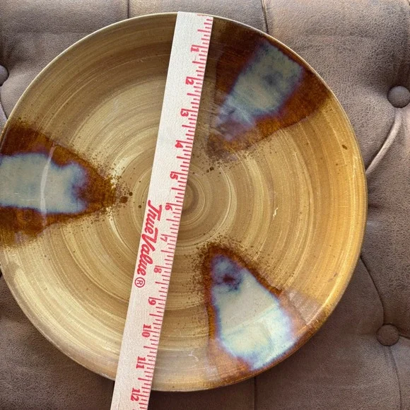 Sango Splash 4951 Serving Chop Plate 12" Brown Drip Glaze Stoneware Discontinued - Picture 4 of 7